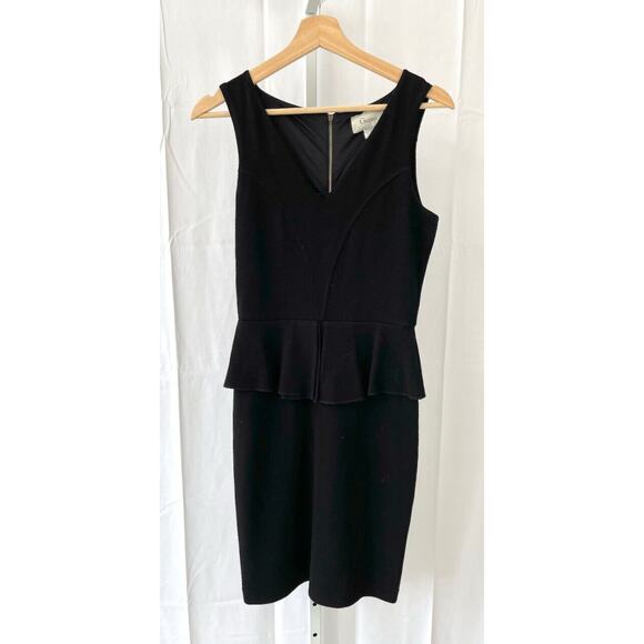 Ganni Dresses & Skirts - GANNI Anthropologie Eleanor Peplum Dress Sleeveless V-Neck Marple LBD Black S